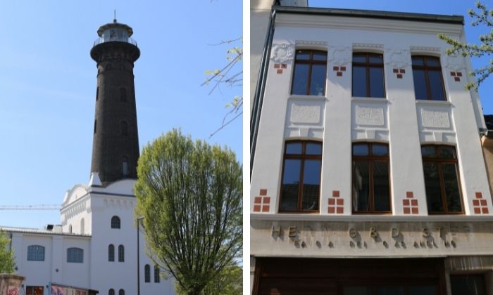 Leuchtturm in der Heliosstraße und eines der beliebten Dreifensterhäuser © Thea Wittmann