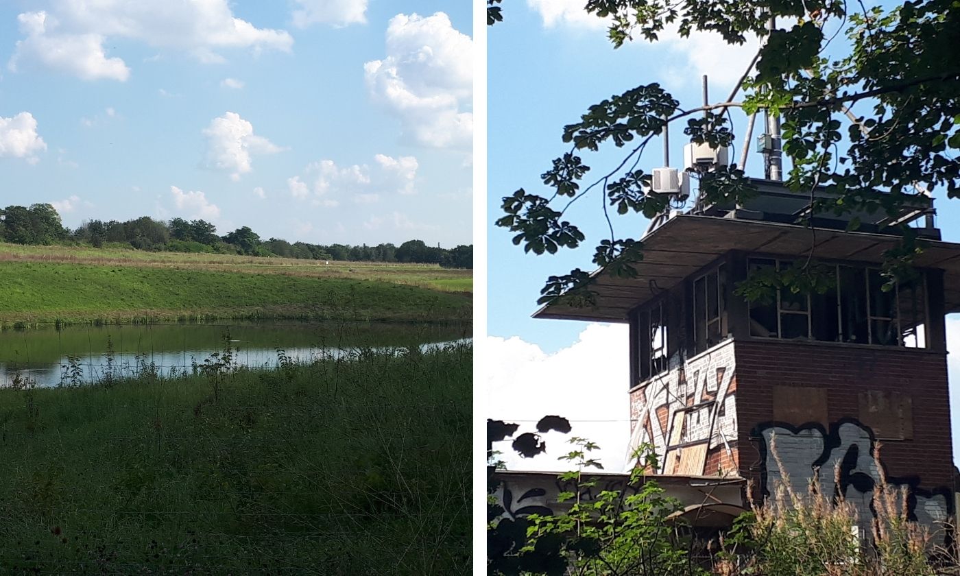 Altdeponie und Bürgerpark Nord West mit Bahnhäuschen