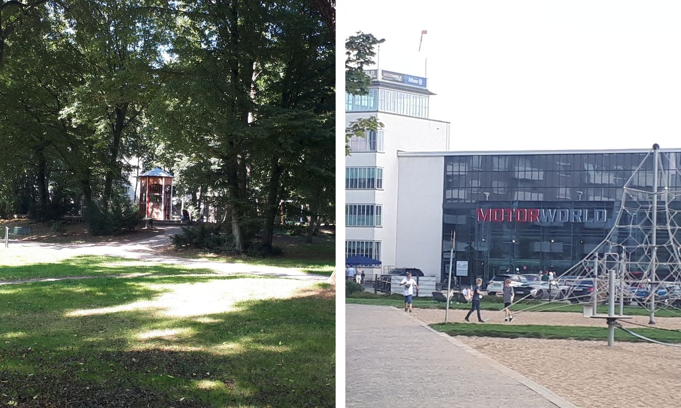 Spielplatz im Rochuspark und an der Motorworld