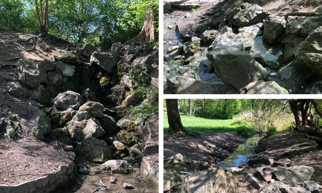 Die Wasserfalllandschaft im Klettenbergpark