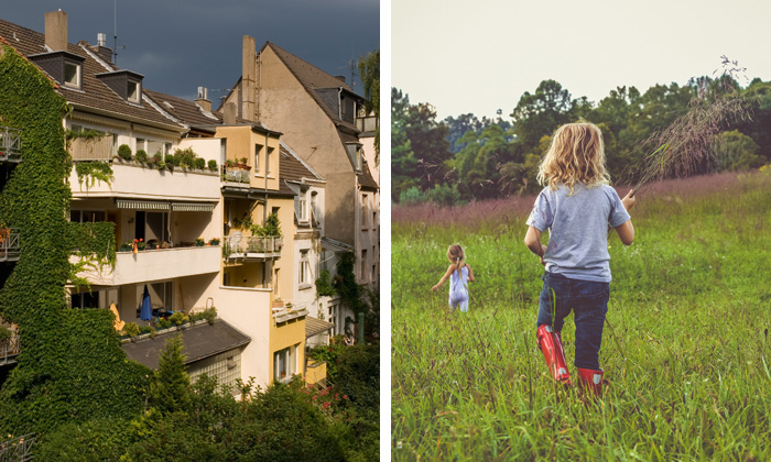 Wohnen in der Stadt versus Leben auf dem Land. © MCS-Photography/Lisa5201/iStockphoto.com